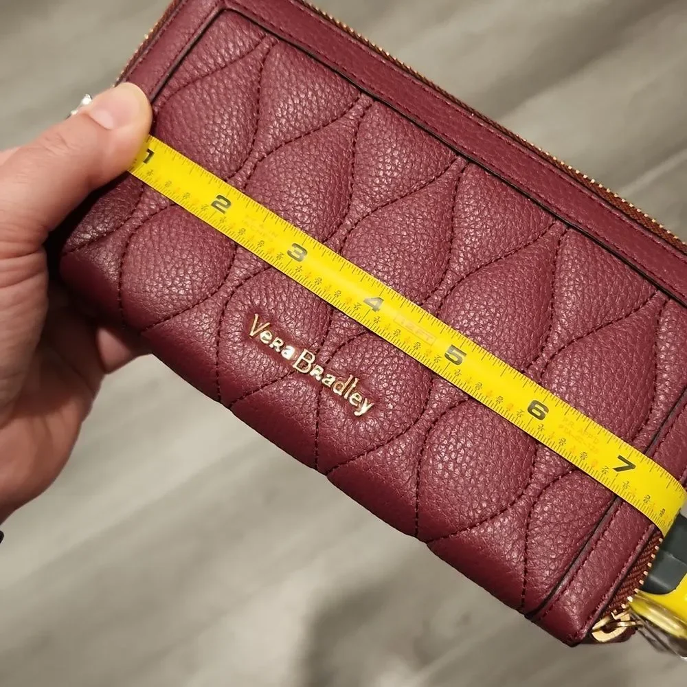 Vera Bradley Wallet Quilted Zip-Around Wallet in Burgundy